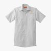 Short Sleeve Striped Industrial Work Shirt Thumbnail